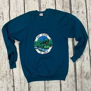 Vintage 1980s My Game is Golf Sports 80s Crewneck Pullover Sweatshirt